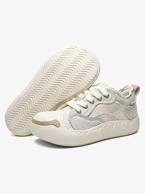 Big toe patchwork sneakers – Cream with outsole | XoKool