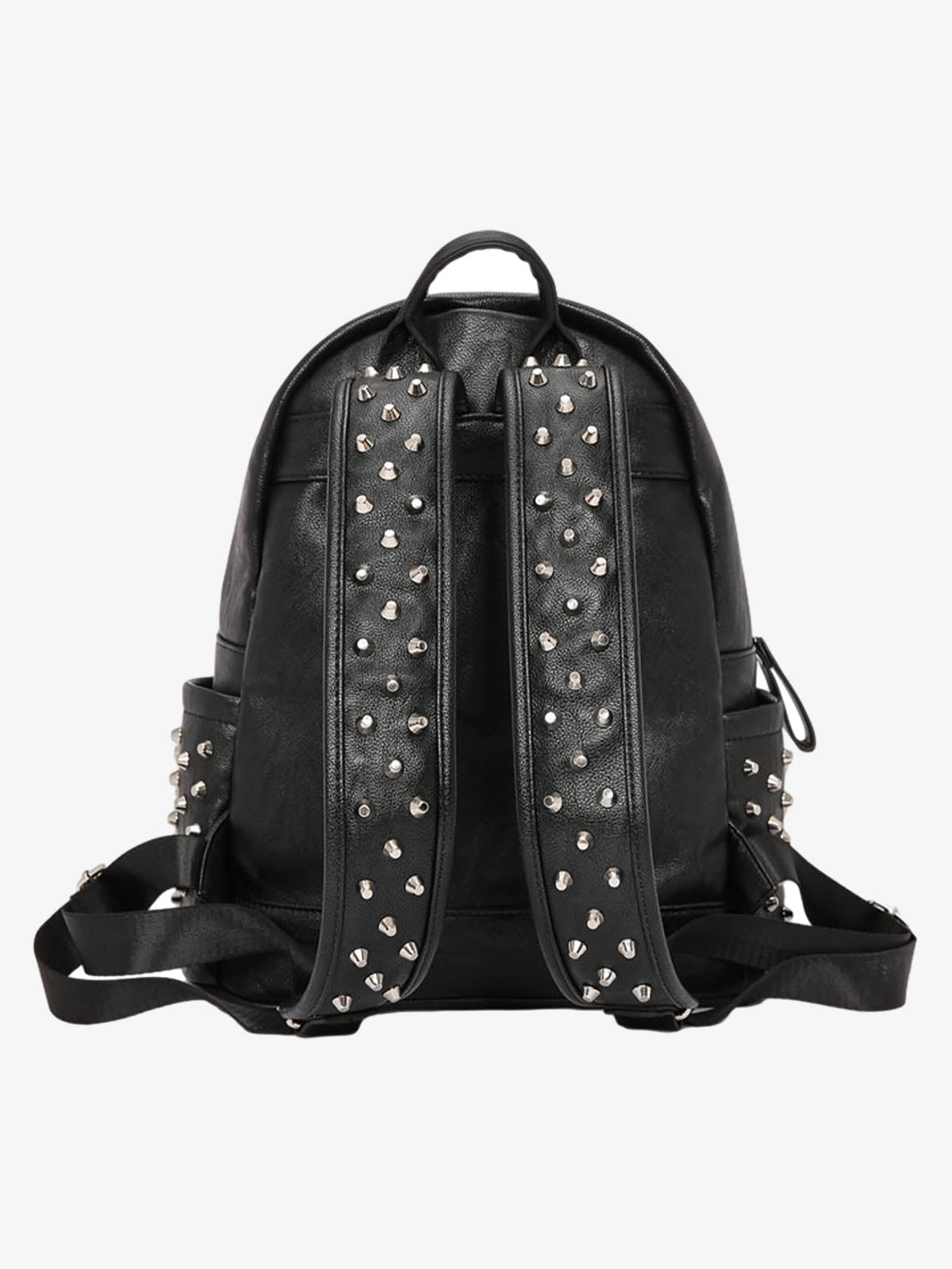 Mochila de cuero sintético efecto cocodrilo con tachuelas – vista trasera, tirantes con tachuelas | XoKool