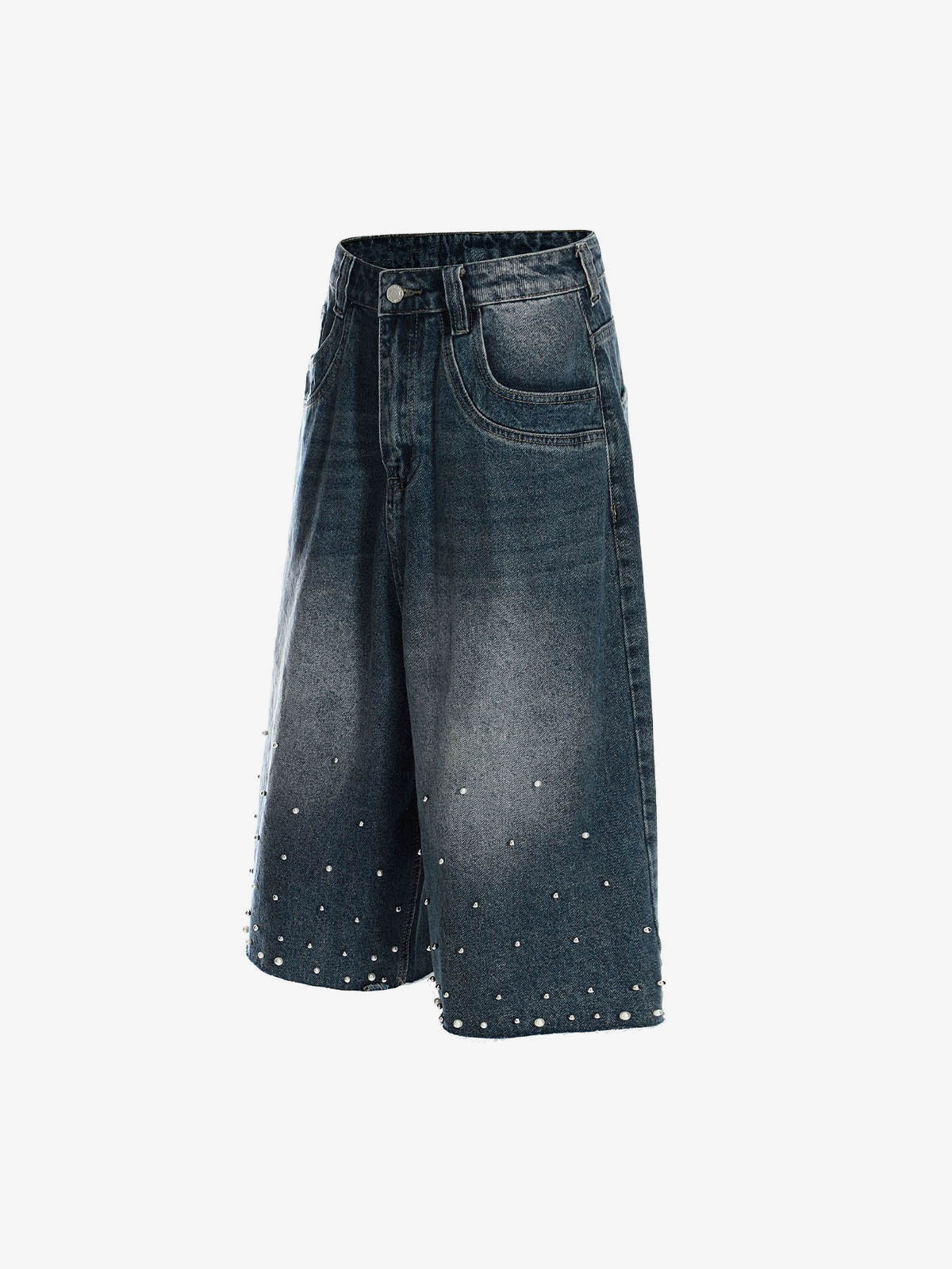 Pearl Studded Wide Leg Jorts – side view | XoKool