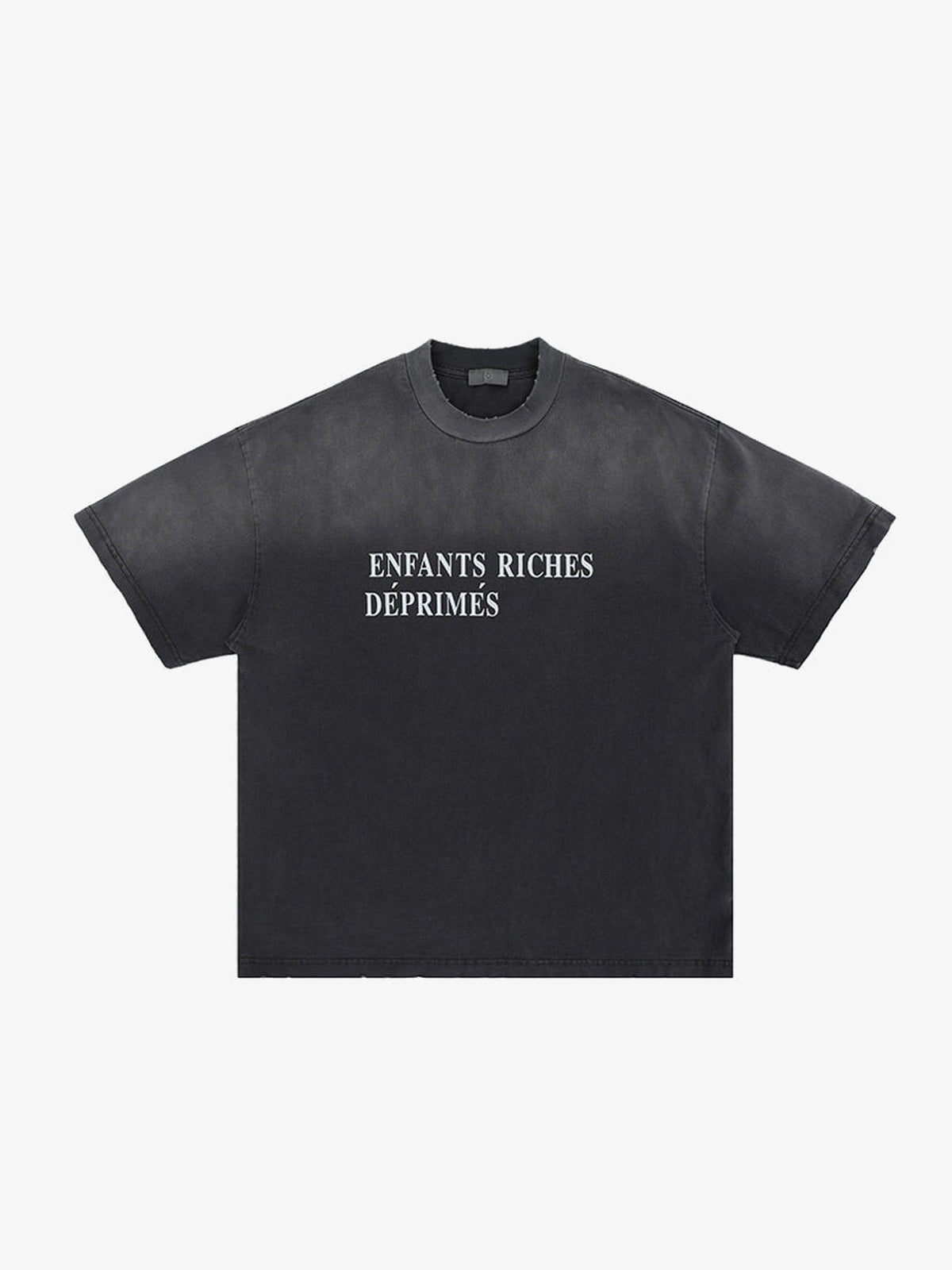 Sun Faded Boxy T-Shirt – Schwarz, Vorderseite flach | XoKool