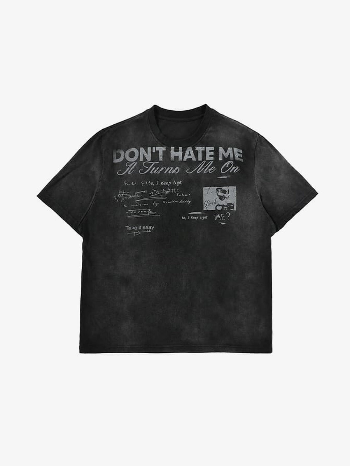 Graphic T-Shirt mit Spruch – Schwarz, Vorderansicht | XoKool