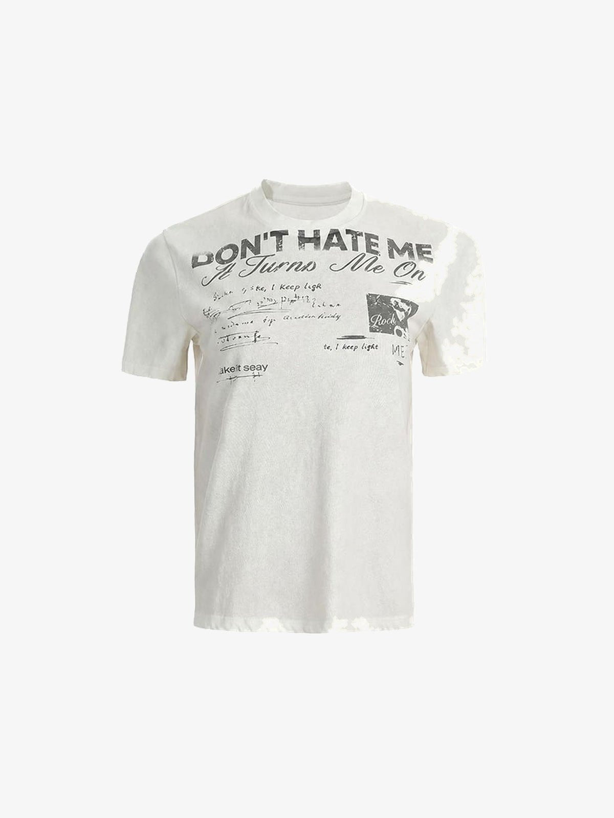 Sun Faded Oversized Graphic T-Shirt mit Spruch – Weiß, Vorderansicht | XoKool