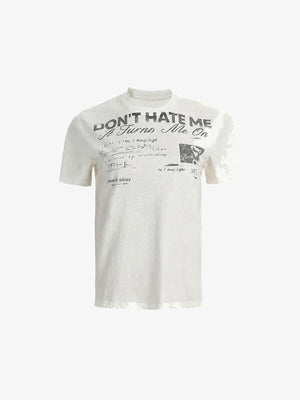 Sun Faded Oversized Graphic T-Shirt mit Spruch – Weiß, Vorderansicht | XoKool