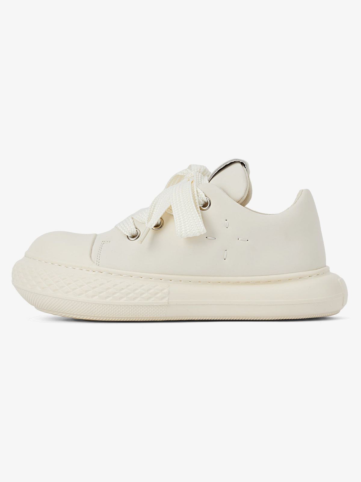 Big Toe Chunky Sneakers with Rounded Sole – Cream, side view | XoKool