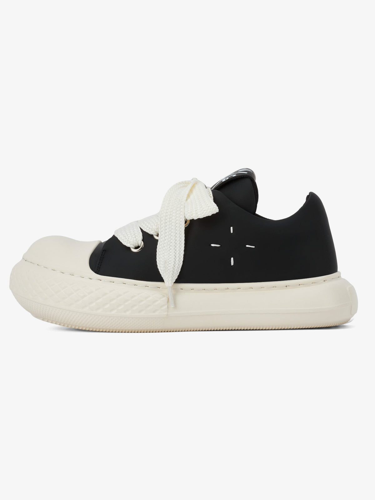 Big Toe Chunky Sneakers with Rounded Sole – Black, side view | XoKool