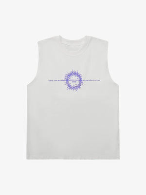 Dornenkrone Tanktop – Weiß, Vorderansicht | XoKool