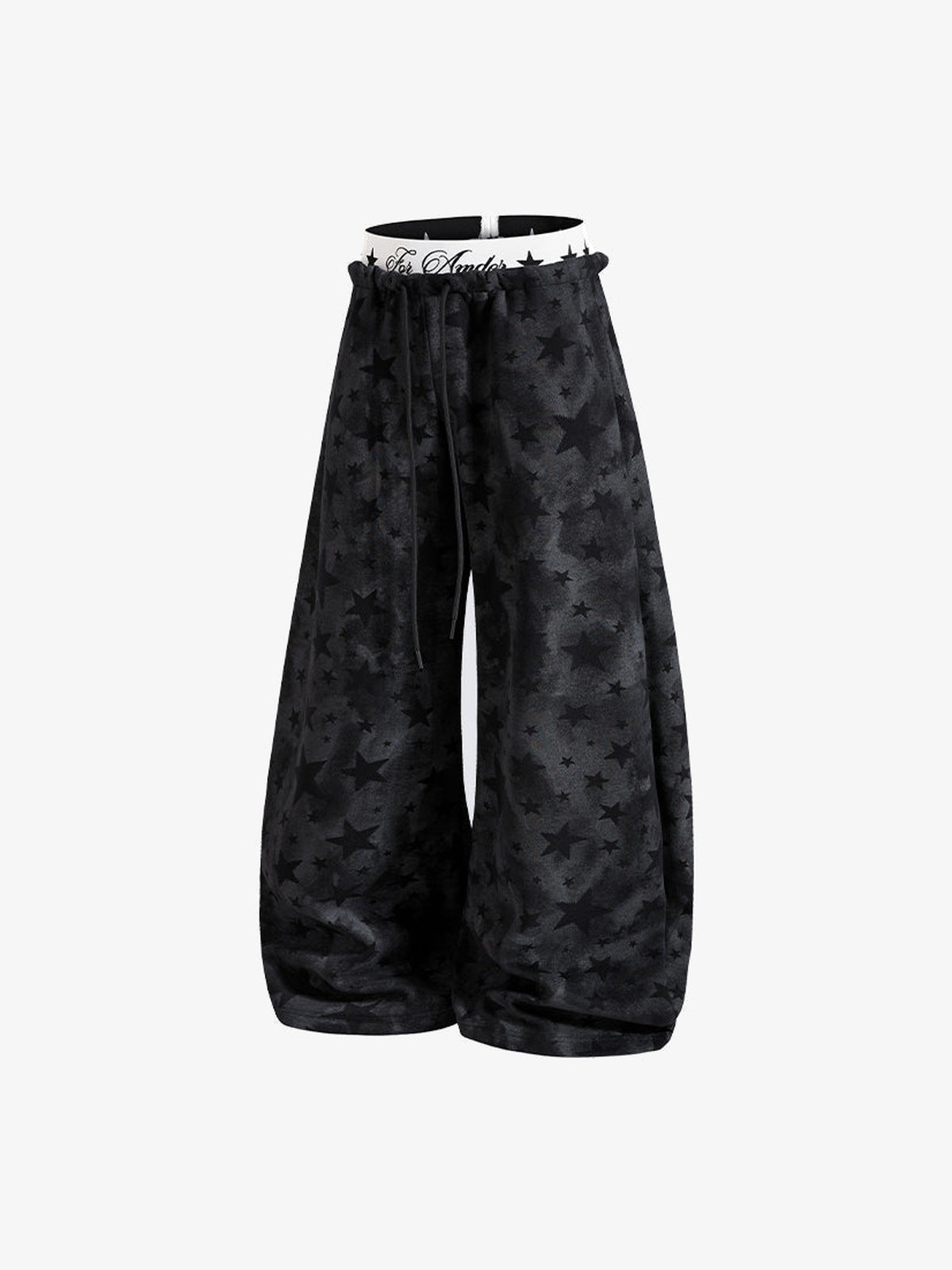 Star sweatpants – Black, front flat angled | XoKool