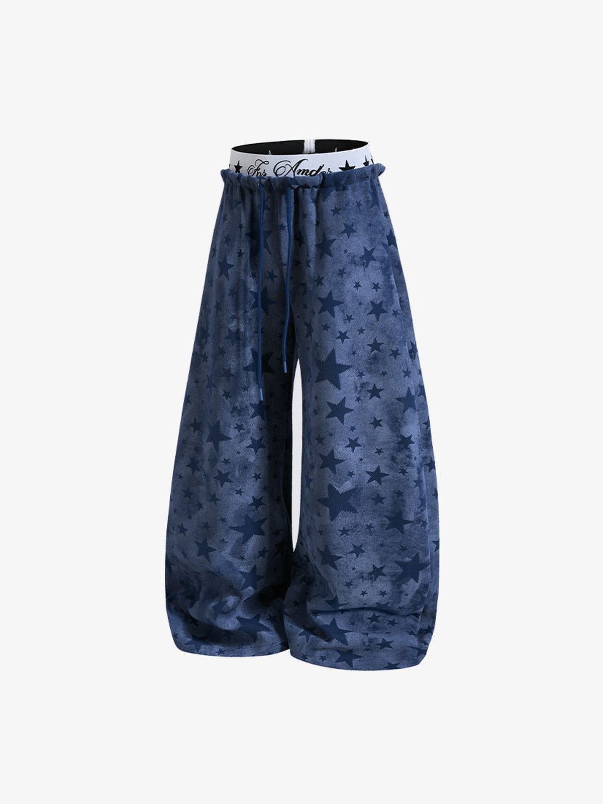 Star sweatpants – Blue, front flat angled | XoKool