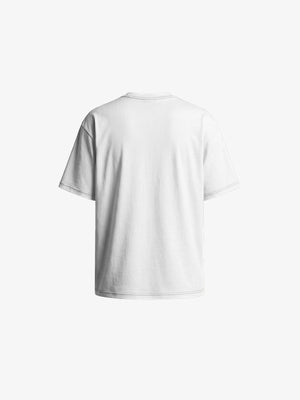 Torn face graphic tee – White, back flat | XoKool