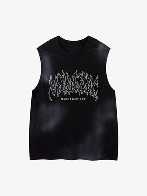 Metall Tanktop – Schwarz, Vorderansicht flach | XoKool