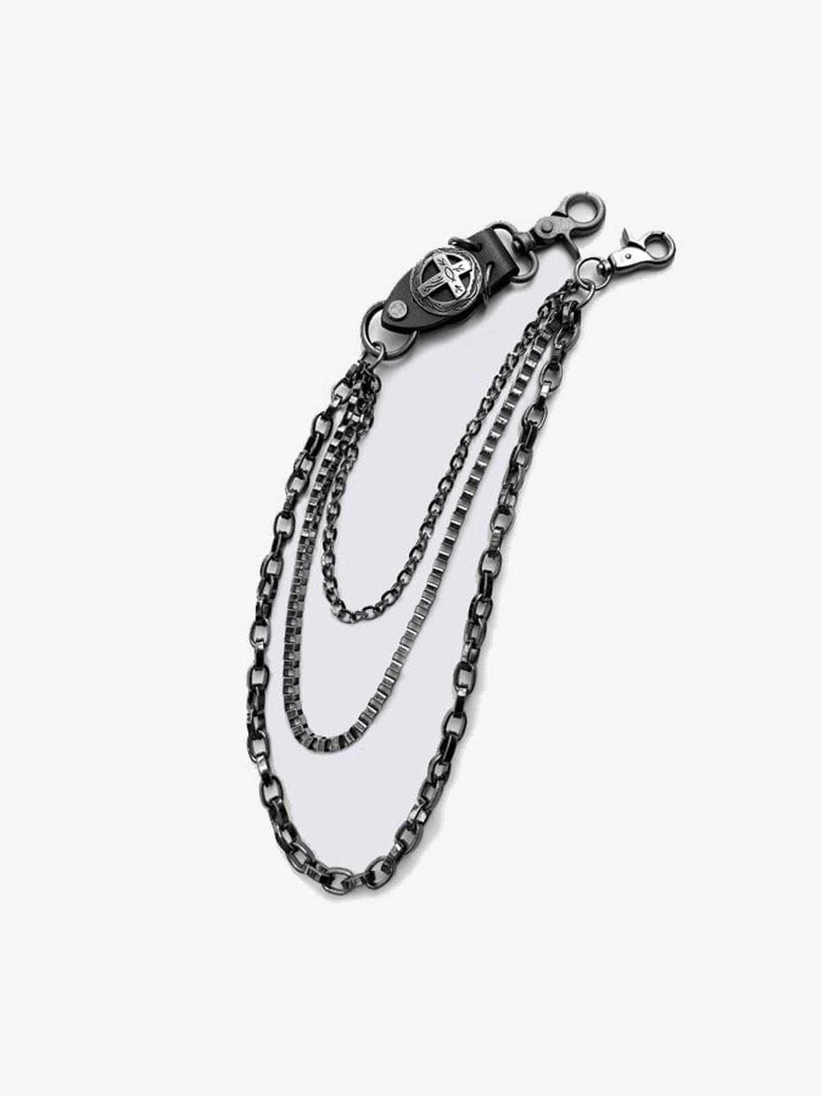 Triple Layer Cross Tab Biker Chain – product view | XoKool