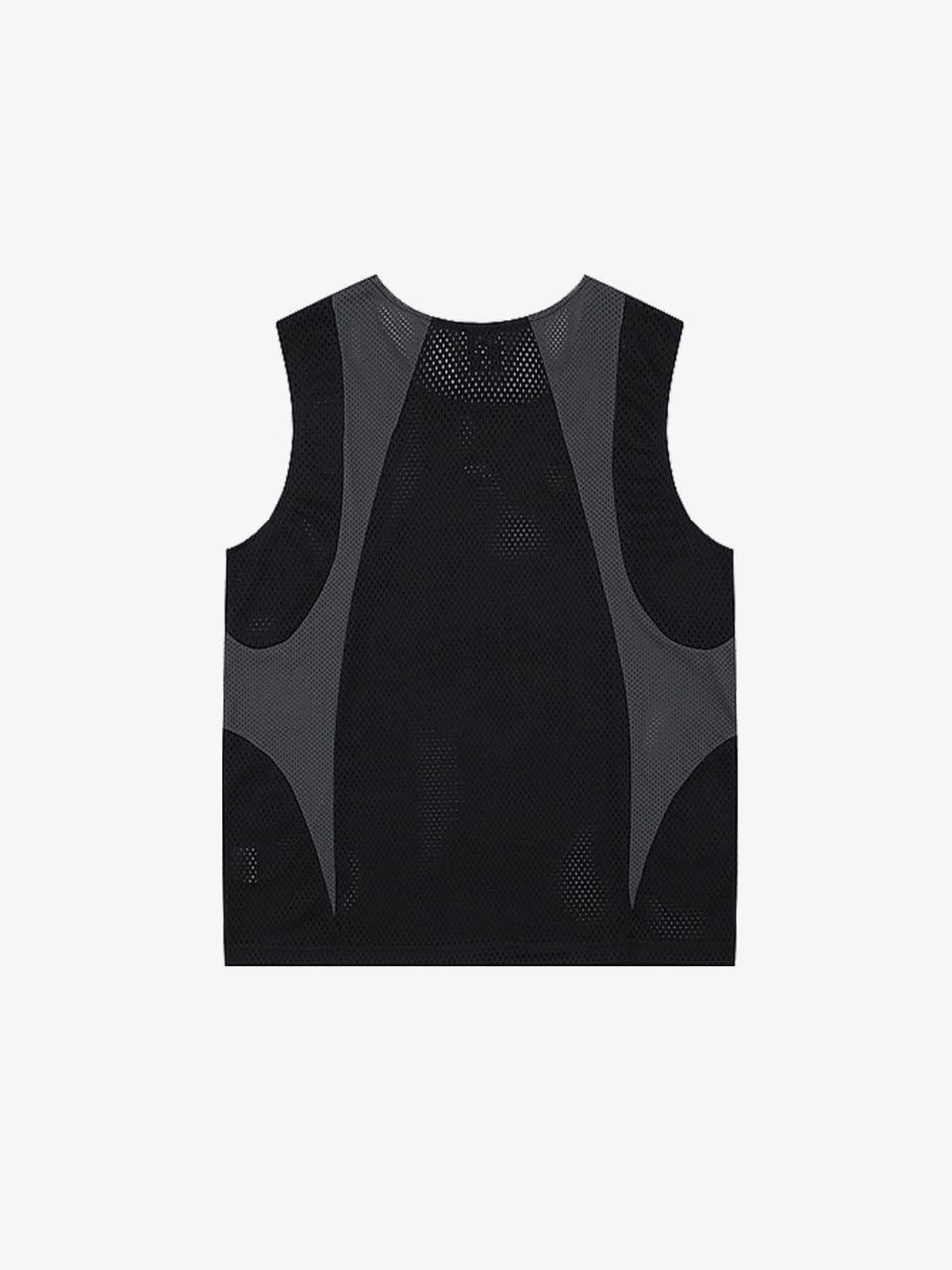 Mesh tank top – Black/Grey, back flat | XoKool