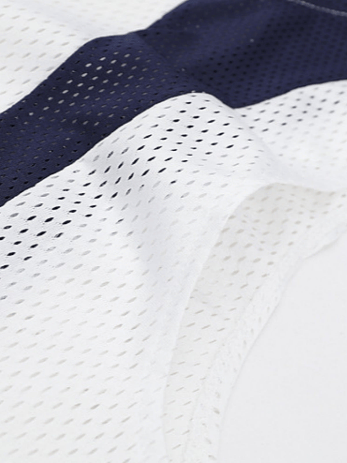 Mesh tank top – mesh and navy panel close-up | XoKool