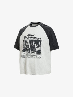 Raglan flyer tee – Light Grey / Black, front angle view | XoKool