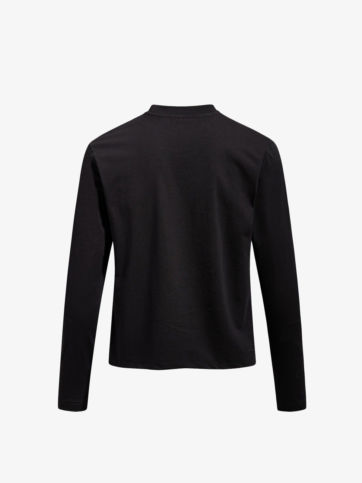Union Jack Longsleeve mit Stehkragen in Schwarz – Rückseite flach | XoKool