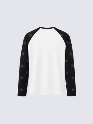 Union Jack Waffle Knit Raglan Long Sleeve Tee – back flat | XoKool