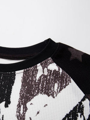 Union Jack raglan tee – collar close-up | XoKool