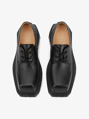 Chunky Derby Schuhe – Schwarz, Paar von oben | XoKool