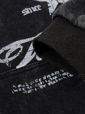 Lettering zip up hoodie – Print and cuff close-up | XoKool