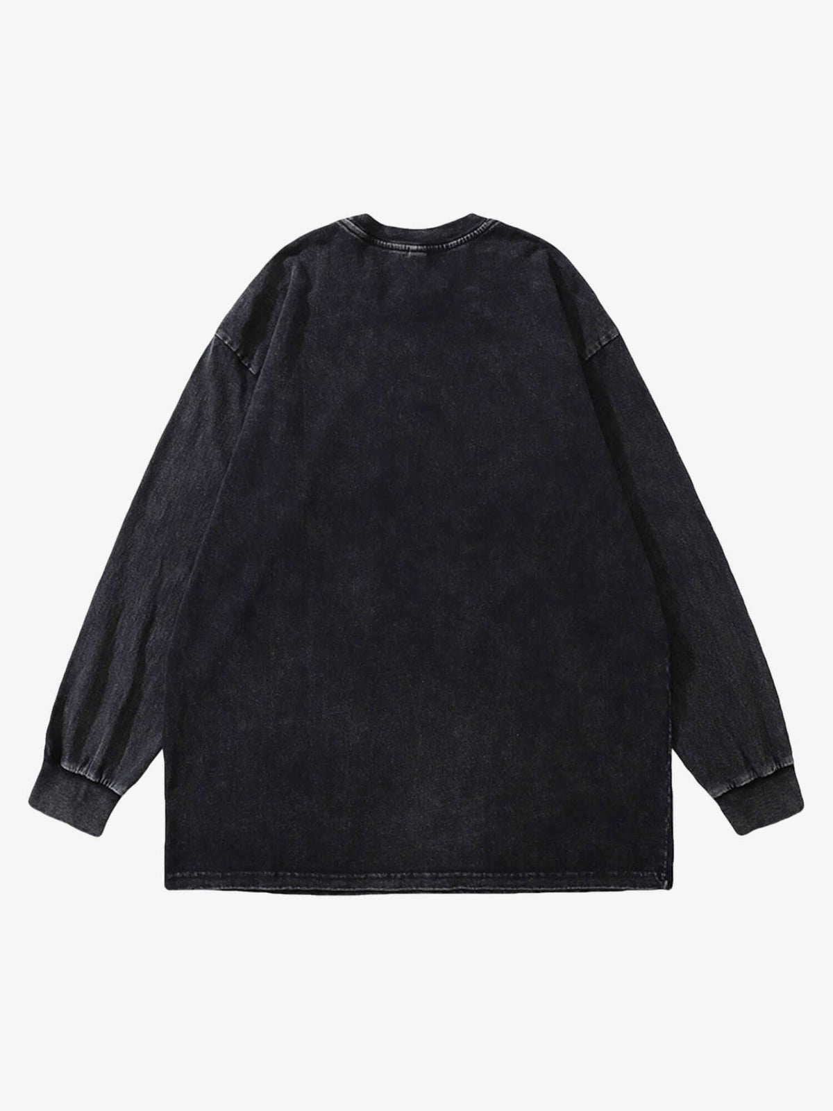 Washed Black Skeleton Butterfly Long Sleeve Shirt – Washed Black, back view | XoKool