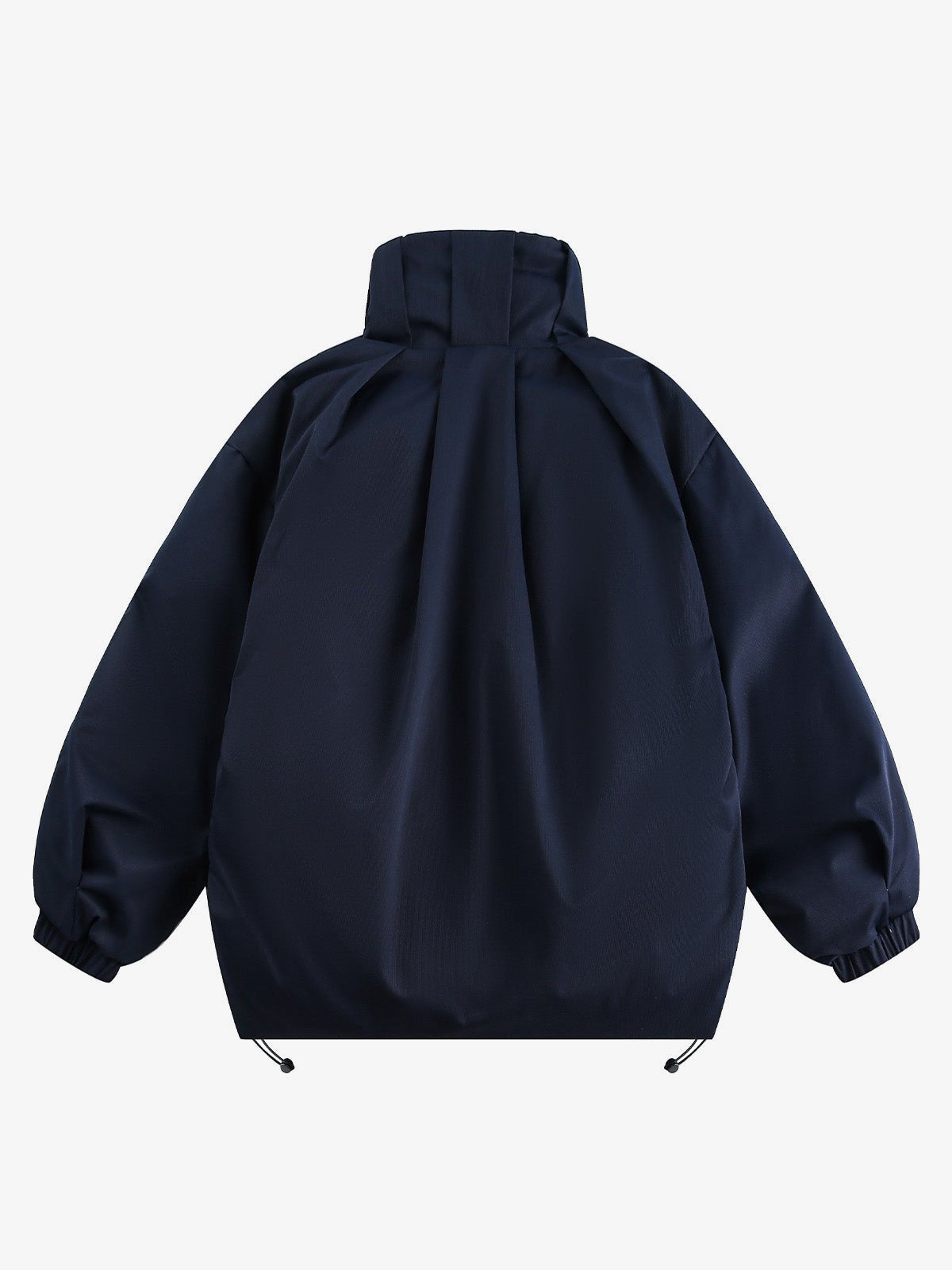 Oversized Padded Funnel Neck Jacket – Navy, back view | XoKool