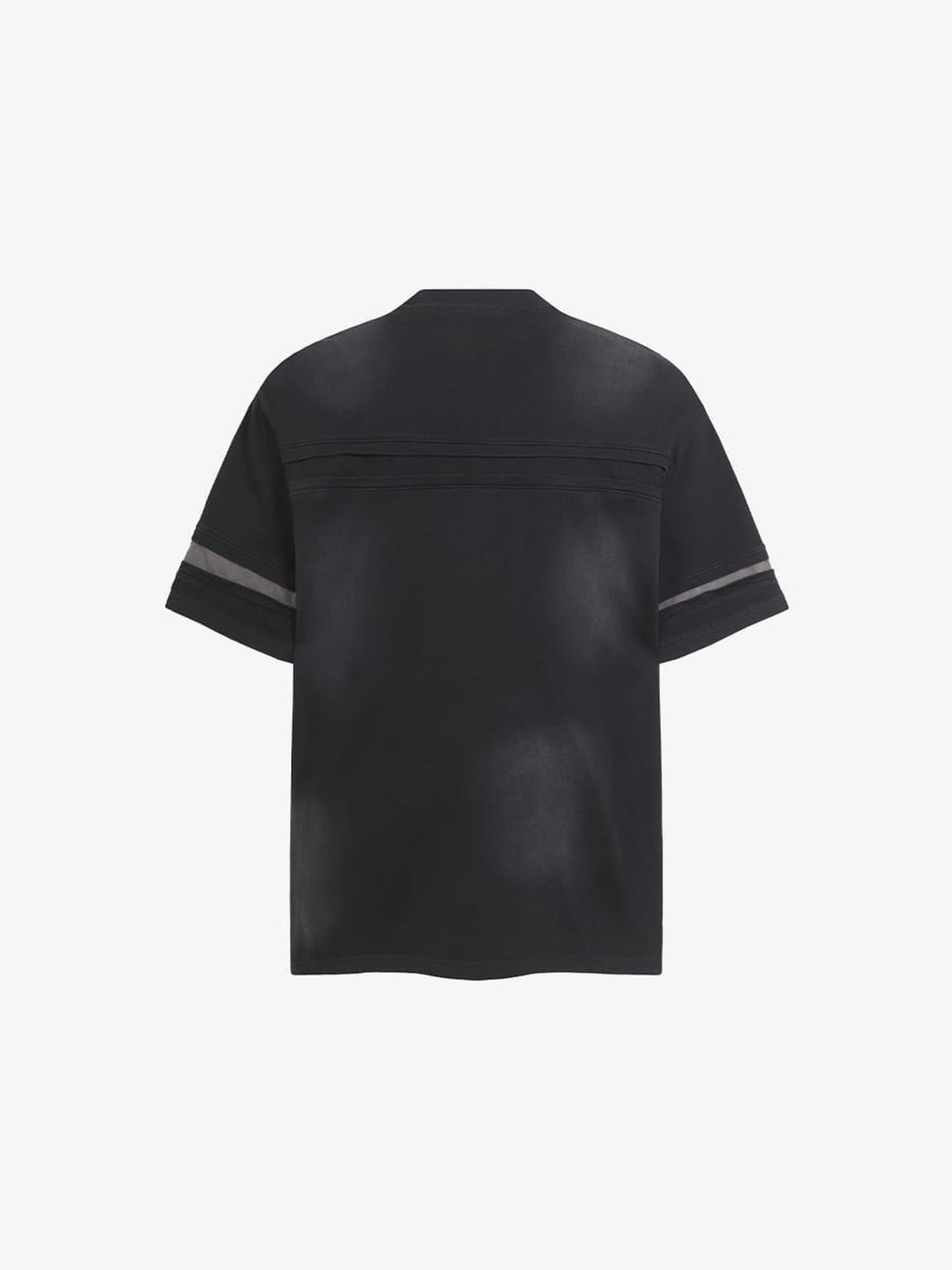 Vintage Wash Boxy Tee with Contrast Panels – Washed Black, back view | XoKool