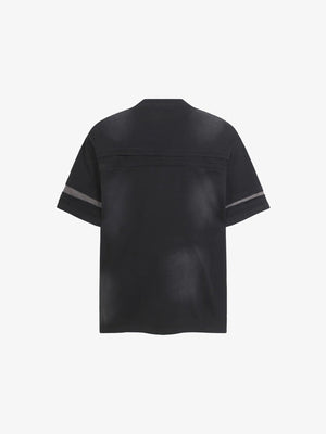 Vintage Wash Boxy Tee with Contrast Panels – Washed Black, back view | XoKool