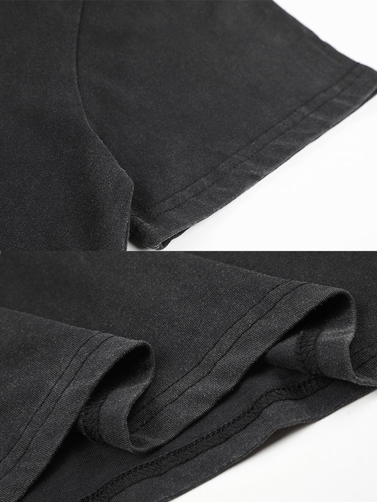 Washed photo collage tee – sleeve and hem close-up | XoKool