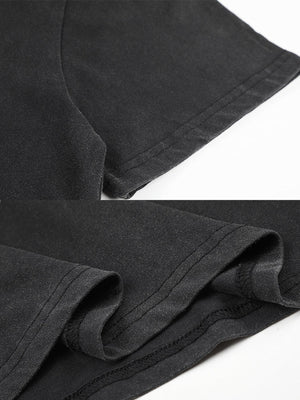 Washed photo collage tee – sleeve and hem close-up | XoKool