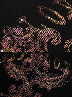 Waffle Knit Longsleeve mit Nieten-Kreuz – Print und Niete im Detail | XoKool