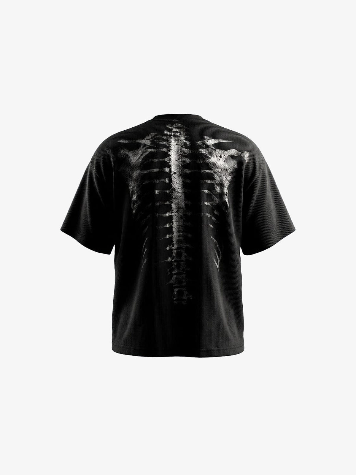 Skeleton waffle tee – Black, back | XoKool