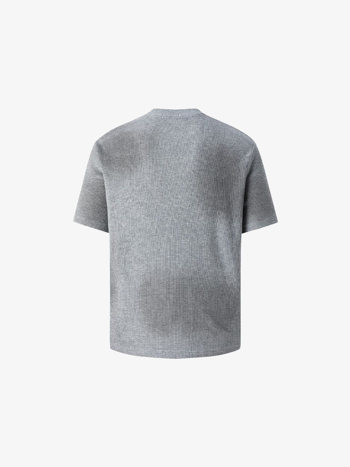 Waffle photo tee – Grey, back flat | XoKool