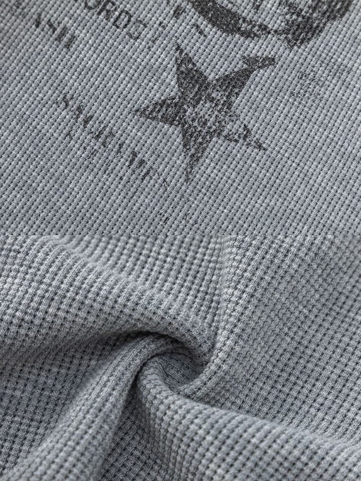Waffle photo tee – Grey, print and waffle texture close-up | XoKool