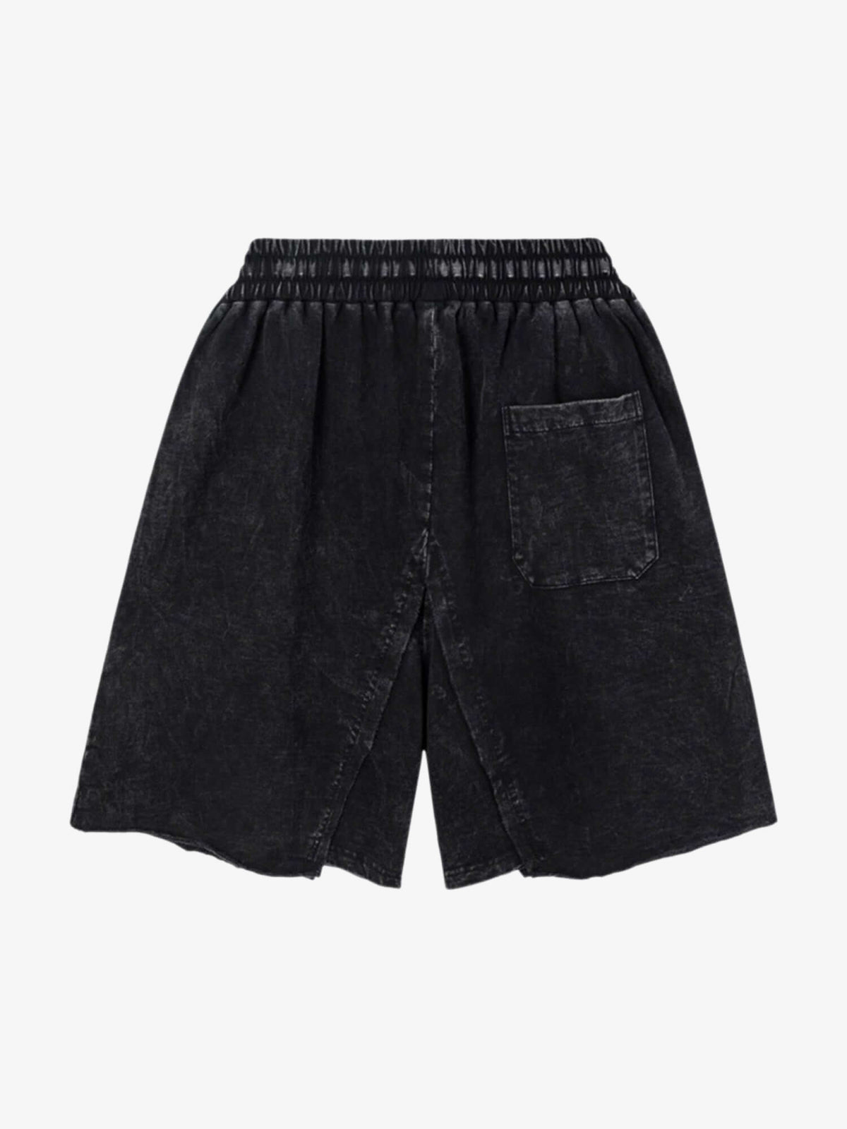 Acid Wash Sweatshorts – Washed Black, Rückseite flach | XoKool