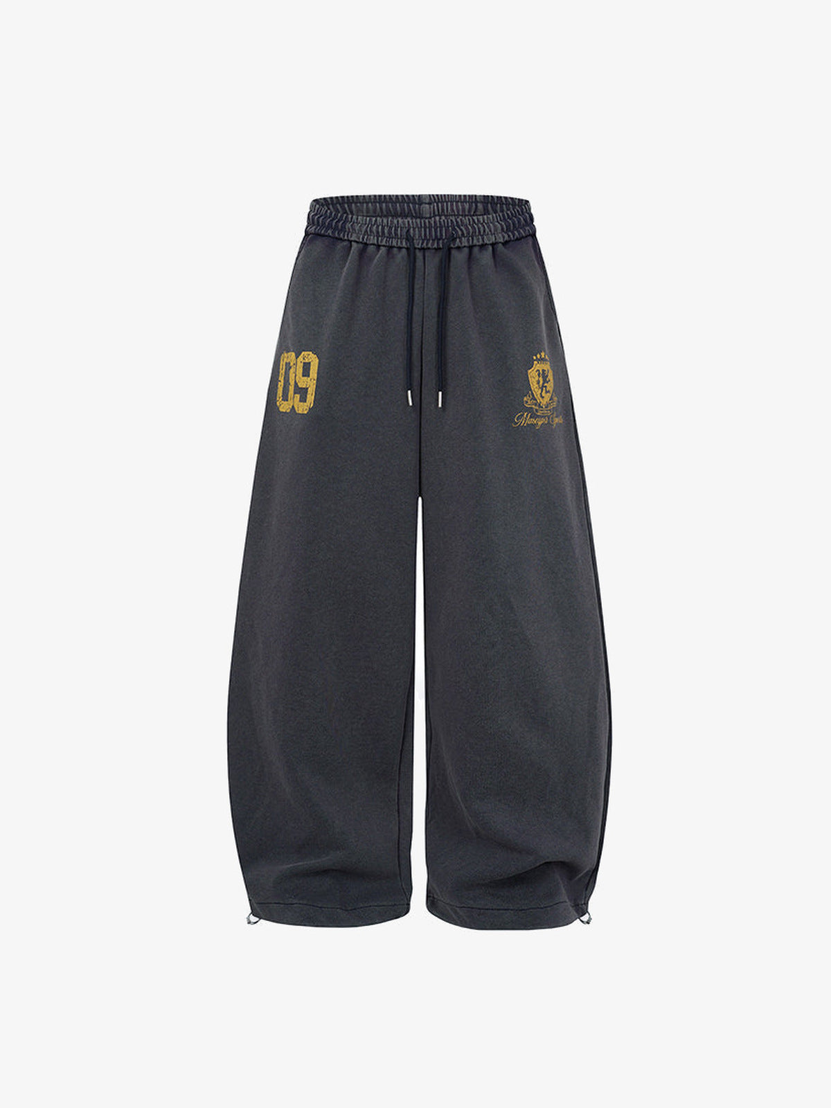 Number print sweatpants – Charcoal, front flat | XoKool