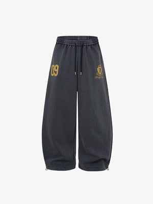 Number print sweatpants – Charcoal, front flat | XoKool