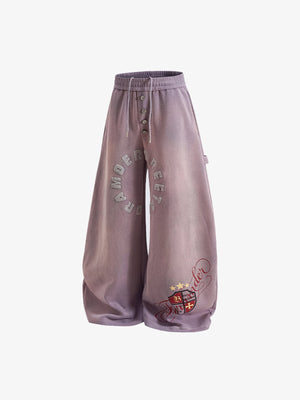 Bestickte Jogginghose – Lila, schräge Ansicht | XoKool