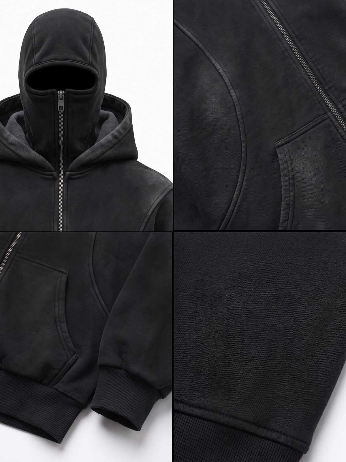 Hoodie pasamontañas – Collage de detalles | XoKool