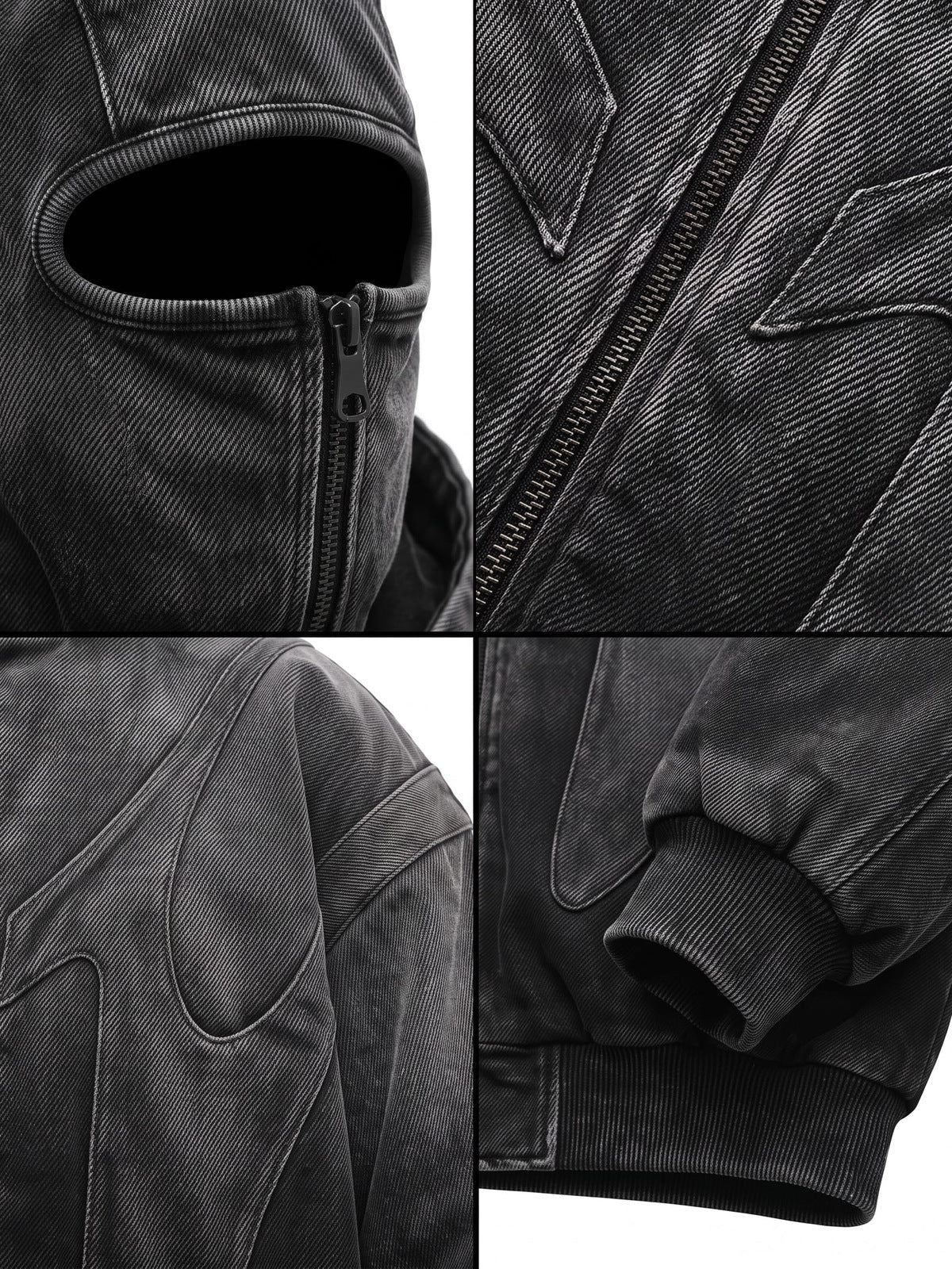 Balaclava Bomberjacke – Nahaufnahmen Kapuze, Nähte, Bündchen | XoKool