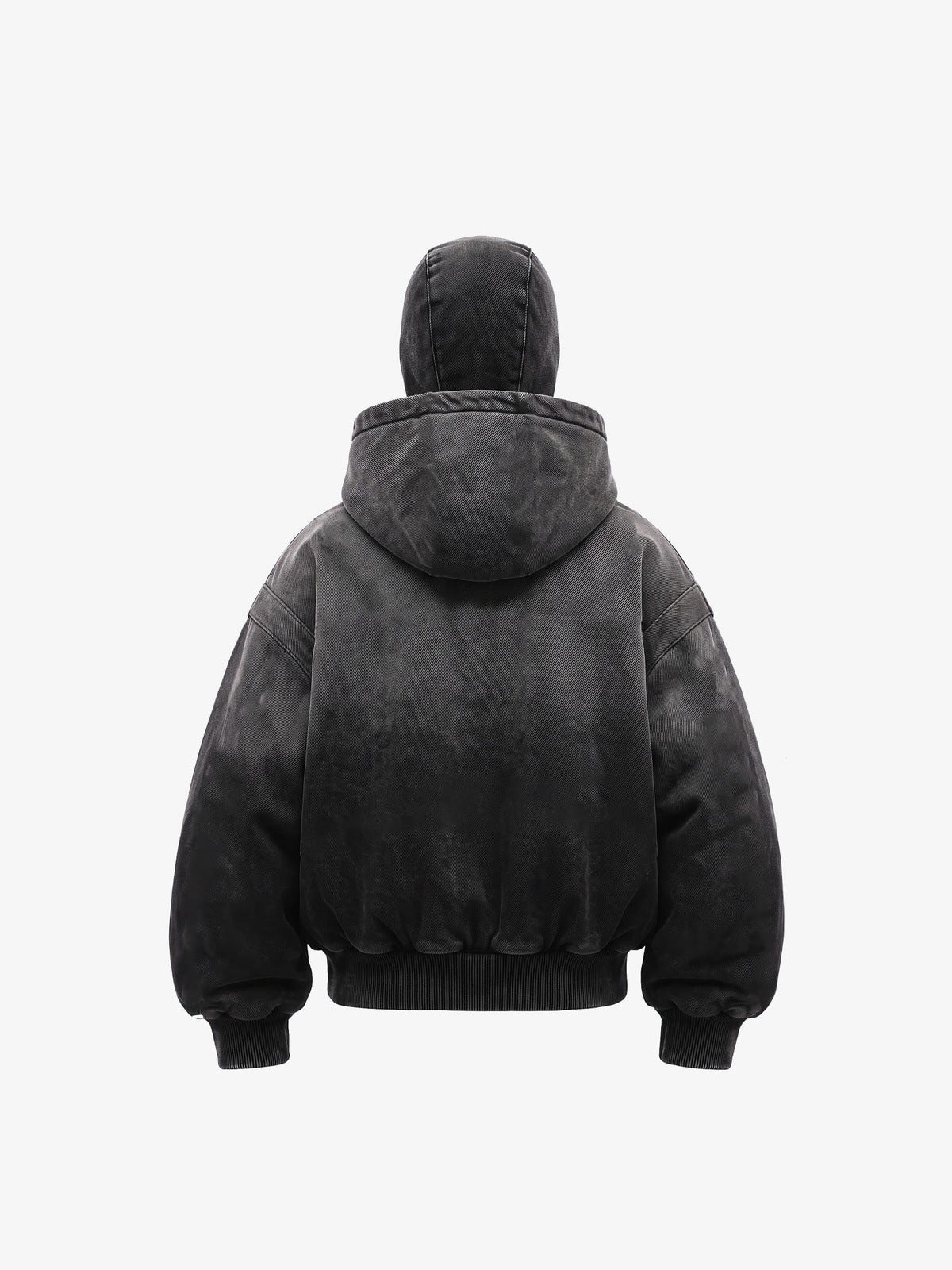 Washed Black Bomberjacke mit Balaclava-Kapuze – Washed Black, Rückansicht | XoKool