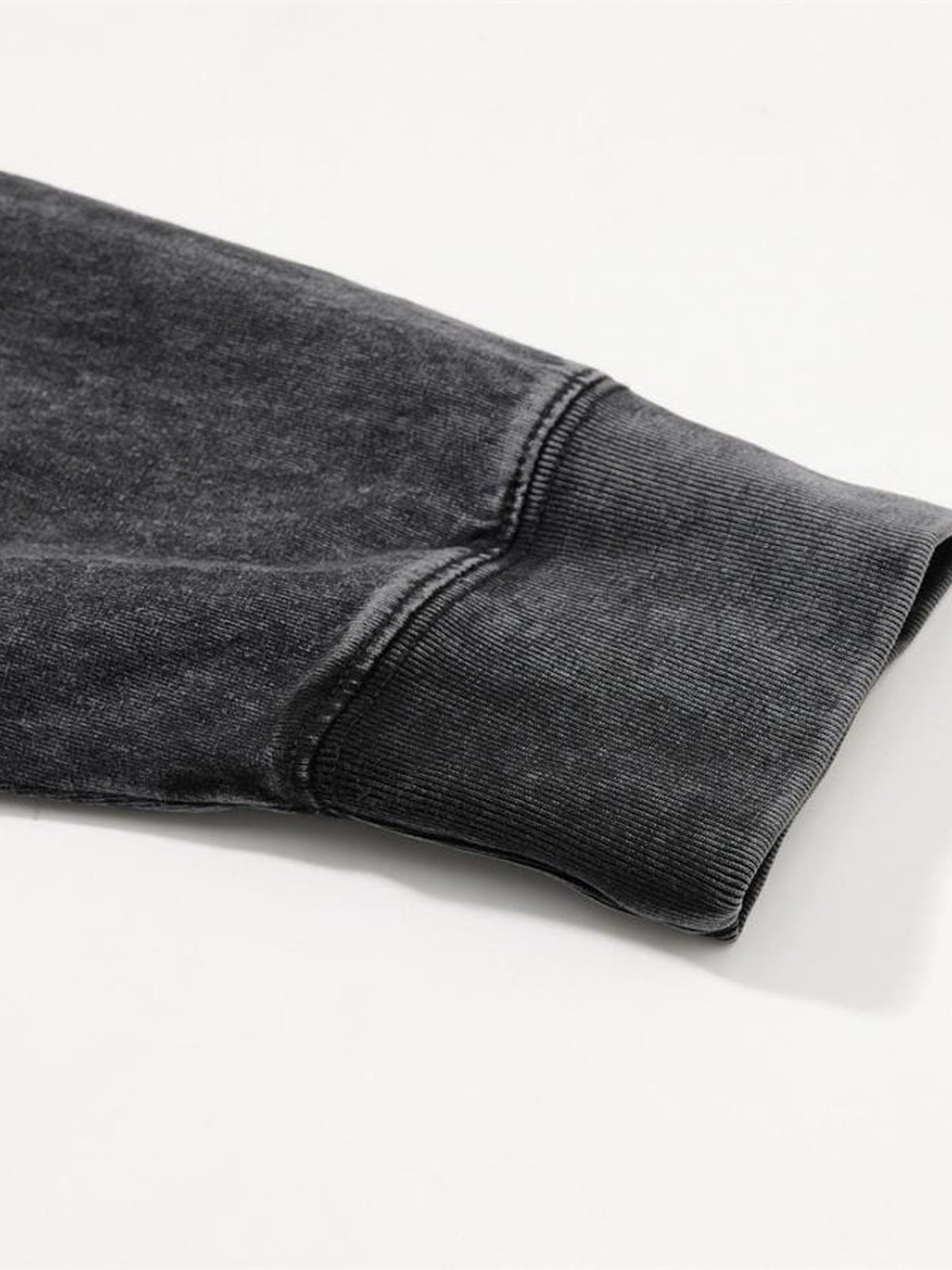 Washed Black Doberman Graphic Long Sleeve Tee – sleeve cuff close-up | XoKool