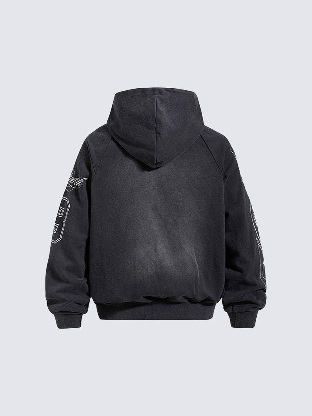 Football Jersey Hoodie – Schwarz, Rückansicht | XoKool