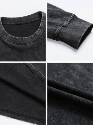 Washed layered long sleeve – collar, cuff, hem, fabric details | XoKool