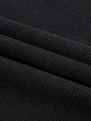 Mock neck waffle tee – waffle fabric close-up | XoKool