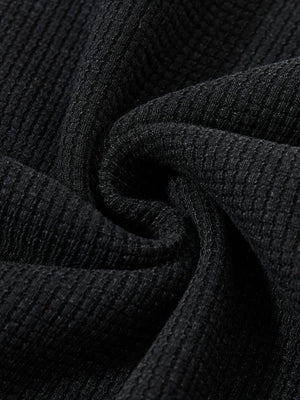 Mock neck waffle tee – waffle fabric texture | XoKool