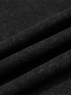 Sudadera cuello redondo negro lavado – detalle de la tela | XoKool