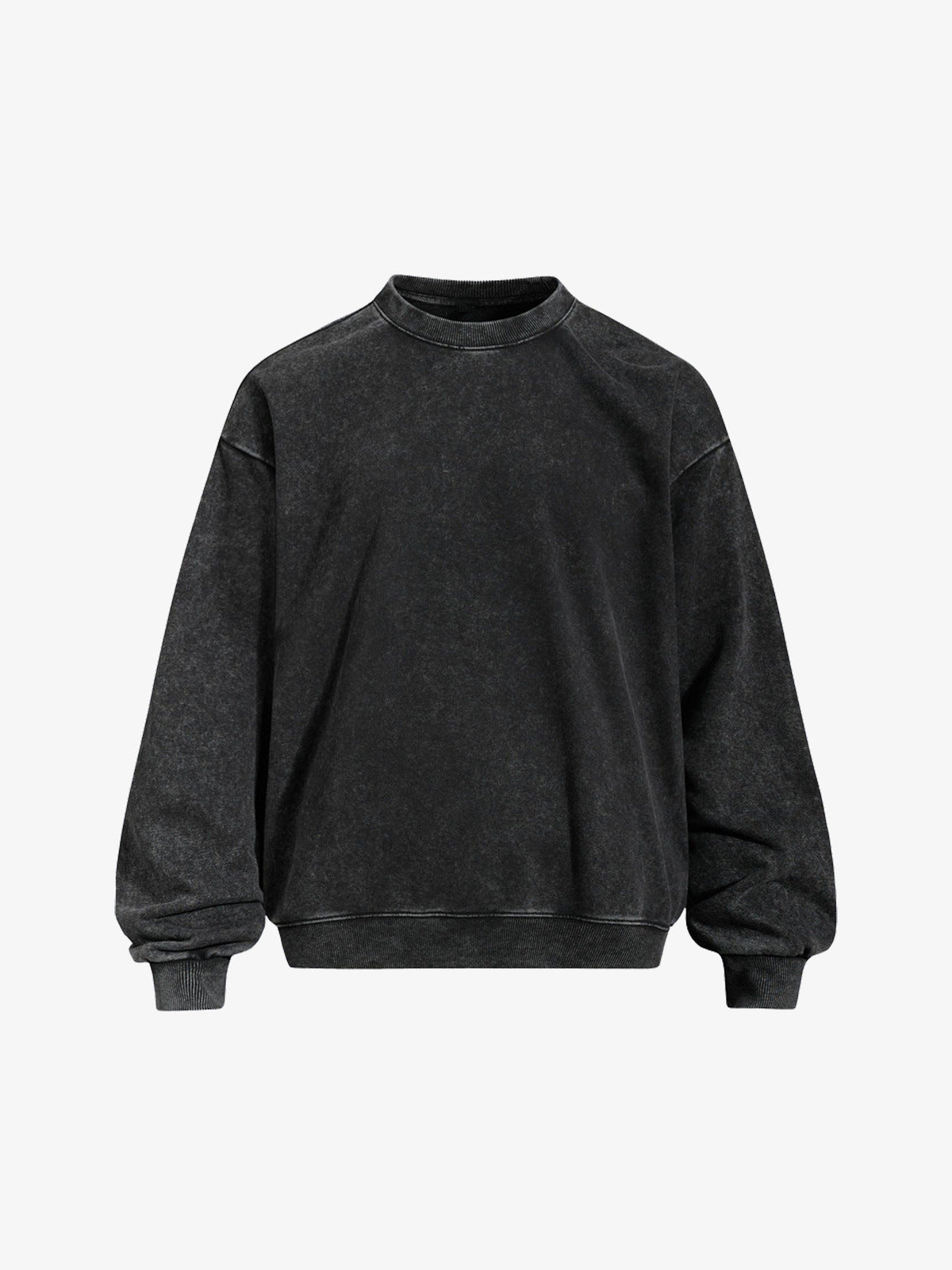 Washed Black Oversized Sweatshirt – Washed Black, Vorderseite flach | XoKool