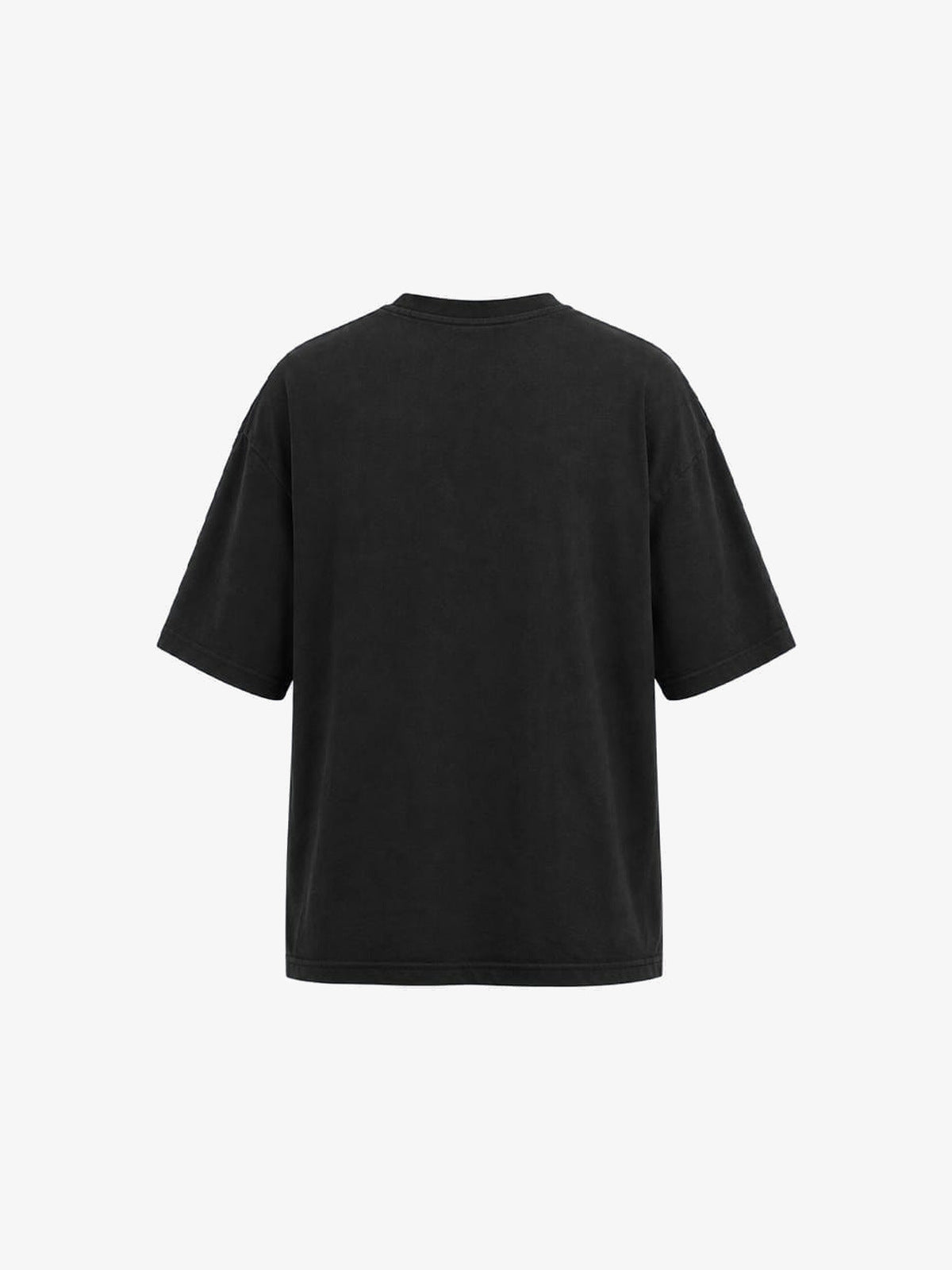 Washed Black Oversized T-Shirt mit Gothic Cross Print – Rückseite | XoKool
