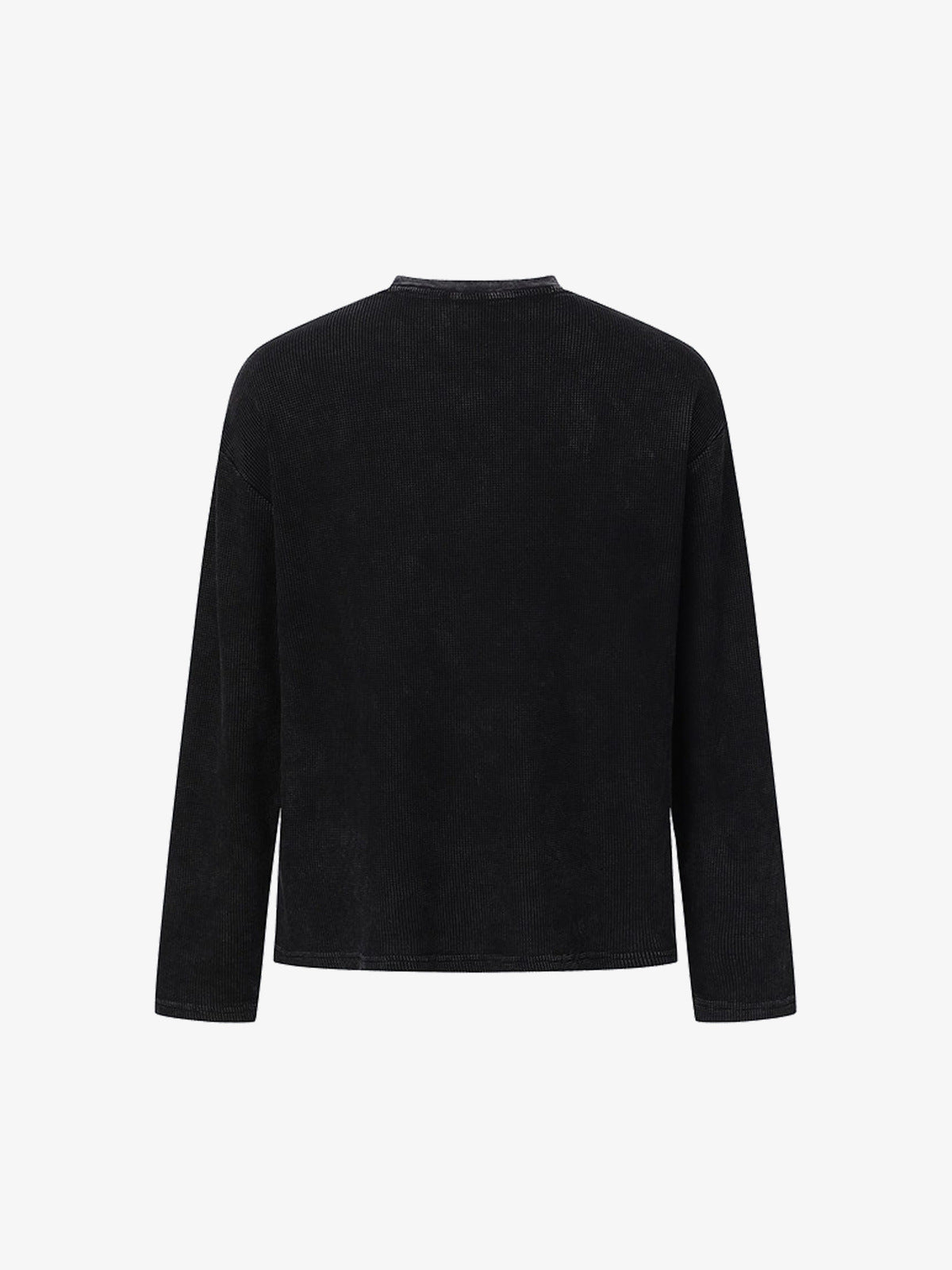 Washed Black Punk Longsleeve mit Fotocollage – Rückseite flach | XoKool