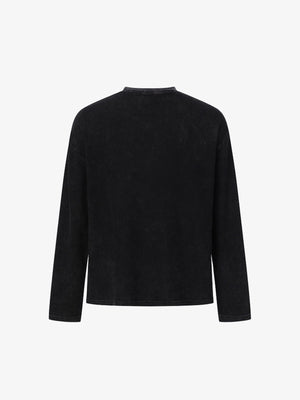 Washed Black Punk Longsleeve mit Fotocollage – Rückseite flach | XoKool